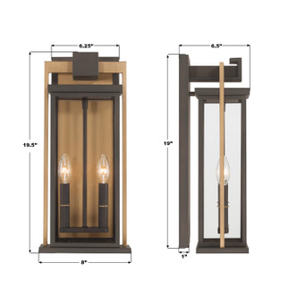 Lendel Two Light Outdoor Wall Sconce (LDL-902-TZ-TG)