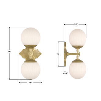 Orly Two Light Wall Sconce (ORY-1002-AG-WH)