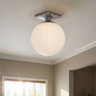 Orly One Light Semi Flush Mount (ORY-1003-PN-WH)