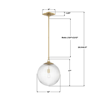 Orly One Light Pendant (ORY-1007-AG-CL)