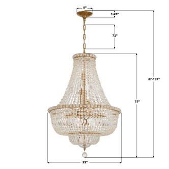 Roslyn Nine Light Chandelier (ROS-A1009-AG-CL-MWP)
