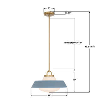 Xander One Light Pendant (XAN-8006-VG-BL)