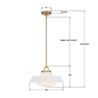 Xander One Light Pendant (XAN-8006-VG-WH)