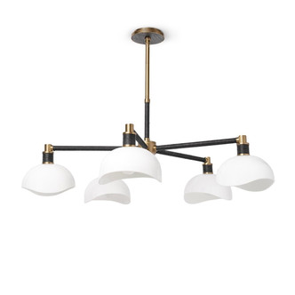 Palecek - 2195-79 - Five Light Chandelier - Brooklyn - Antique Brass / Black