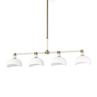 Palecek - 2874-96 - Four Light Chandelier - Brooklyn - Antique Brass / Oak