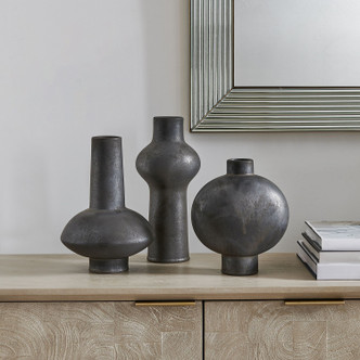 Charcoal Bloom Vases Set/3 (18304)
