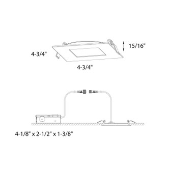 Excel Recessed Panel Light (5004SQ-CC-V-WH)