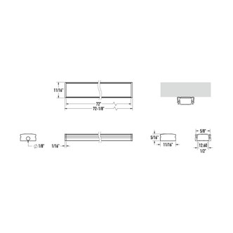 Extrusion 3Ft Aluminum Extrusion Surface Mounted (ALXT-SUR3FT-WH)