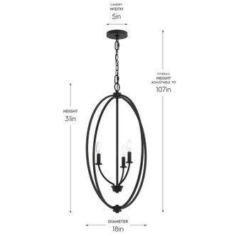 Jheni Three Light Foyer Pendant (P500513-31M)