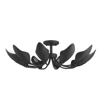 Hunter - 48220 - Ten Light Flush Chandelier - Juneway - Matte Black