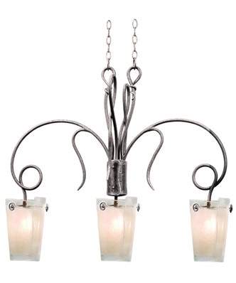 Kalco - 4300PS/FROST - Three Light Island Pendant - Tribecca - Pearl Silver