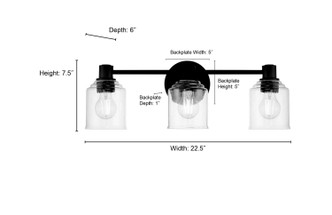 Vessair Three Light Vanity (202103-MB)
