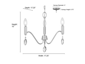 Aureline Three Light Chandelier (205103-AGSI)