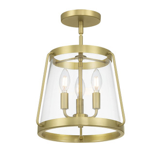 Millennium - 230103-VB - Three Light Semi-Flush Mount - Adabella - Vintage Brass