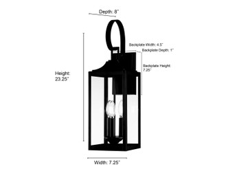 Halston Three Light Lantern (402003-PBK)