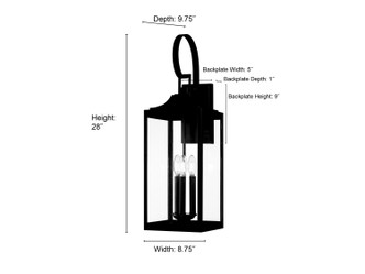Halston Three Light Lantern (402203-PBK)