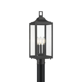 Millennium - 402303-PBK - Three Light Post Lantern - Halston - Powder Coated Black