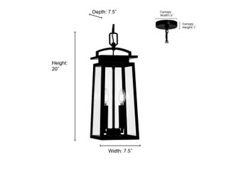 Kendrix Two Light Hanging Lantern (66102-PBK)
