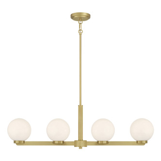 Ardeva Four Light Linear Chandelier (97104-VB)