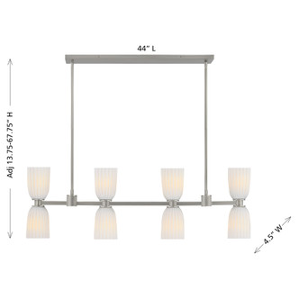 Baldwin Eight Light Linear Chandelier (1-1249-8-SN)