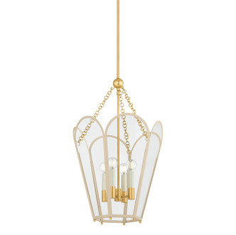 Mitzi - H1132704-AGB/SBQ - Four Light Lantern - Clarisse - Aged Brass