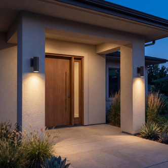 Kelley LED Outdoor Wall Lantern (5-CYL-1-5CCT-BK)