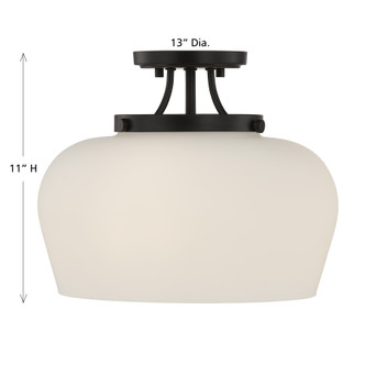 Octave Three Light Semi-Flush Mount (6-6035-3-BK)