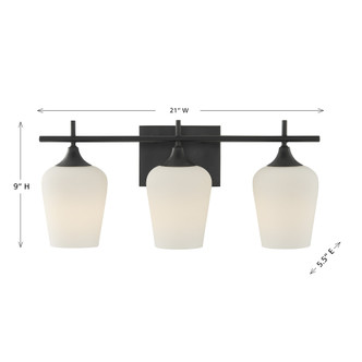 Octave Three Light Bathroom Vanity (8-6030-3-BK)