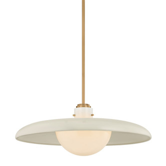 Troy Lighting - F2628-PBR/OW - One Light Pendant - Gustavo - Patina Brass