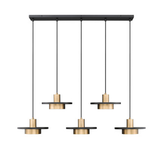 Ludo LED Linear Chandelier (829P12-5L-MB-MGLD-LE)