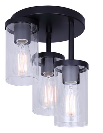 Canarm - ISF1234A03BK - Three Light Semi Flush Mount - Britton - Matte Black