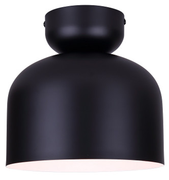 Canarm - IFM1152A09BK - One Light Flush Mount - Caleb - Matte Black & Faux Wood