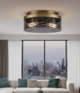 Nina Two Light Flush Mount (IFM2288B12GD)