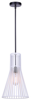 Canarm - IPL1238A01BW - One Light Pendant - Elim - Matte Black And White