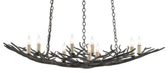 Currey and Company - 9000-0555 - Nine Light Chandelier - Rainforest Collection - Rustic Bronze
