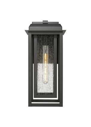 Mansfield One Light Outdoor Wall Sconce (9951-1W-BK-16-CG-BK-SDY)