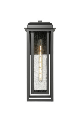 Mansfield One Light Outdoor Wall Sconce (9951-1W-BK-20-CG-BK-SDY)