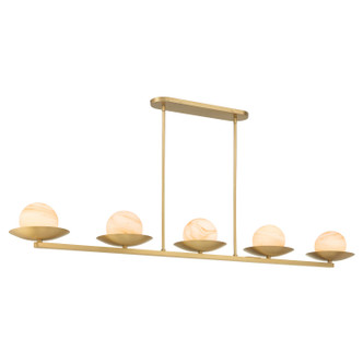 Minka-Lavery - 10387-732 - Five Light Linear Chandelier - Olenne - Legacy Brass