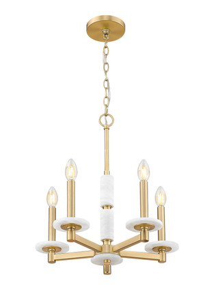 Kaden Five Light Chandelier (3045-5MGLD)