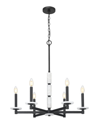 Z-Lite - 3045-6MB - Six Light Chandelier - Kaden - Matte Black