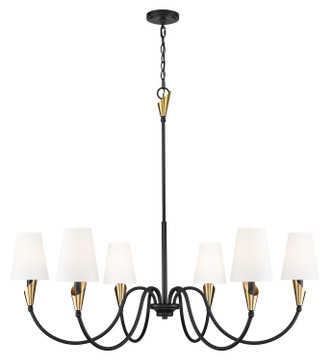 Z-Lite - 4014-46MB-MGLD - Six Light Chandelier - Claudelle - Matte Black + Modern Gold