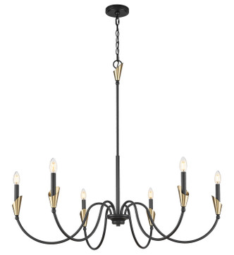 Claudelle Six Light Chandelier (4014-46MB-MGLD)