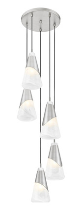 Aimie Five Light Chandelier (828P6-5R-BN)