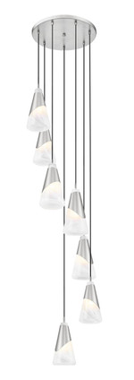 Aimie Seven Light Chandelier (828P6-7R-BN)