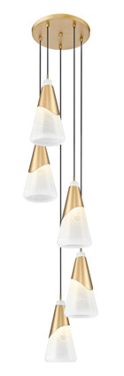 Aimie Five Light Chandelier (828P7-5R-MGLD)