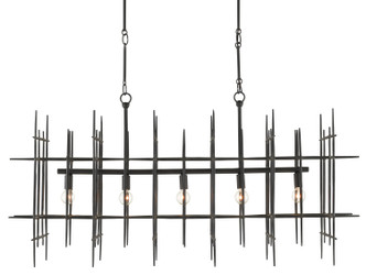 Currey and Company - 9000-0809 - Five Light Chandelier - Steelhouse Collection - Blacksmith