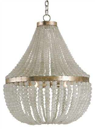 Currey and Company - 9202 - Three Light Chandelier - Chanteuse Collection - Silver Granello