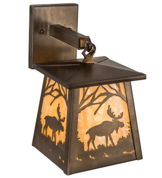 Meyda Tiffany - 287624 - One Light Wall Sconce - Moose at Dawn - Antique Copper