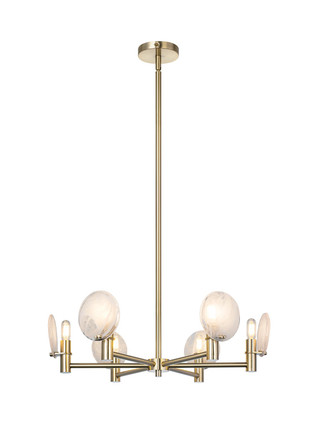 Matteo Lighting - C33806CG - Six Light Pendant - CLOUDBURST - Champagne Gold