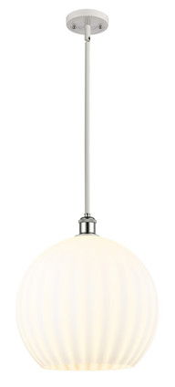 Innovations - 516-1S-WPC-G1217-14WV - LED Pendant - Ballston - White Polished Chrome